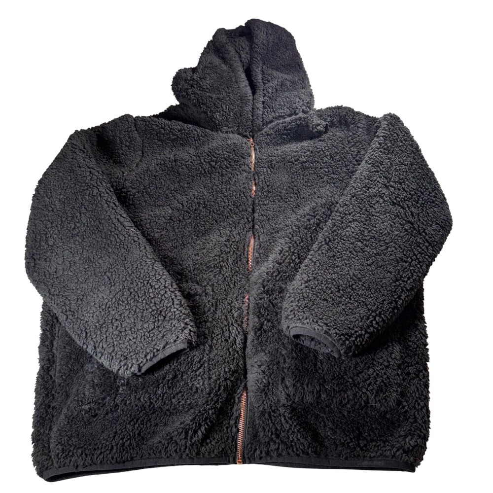 Volcom Kids Black‎ Fuzzy Fleece Hooded Jacket Size XL 12